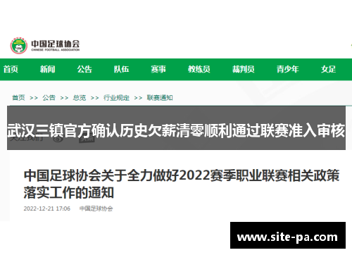 武汉三镇官方确认历史欠薪清零顺利通过联赛准入审核